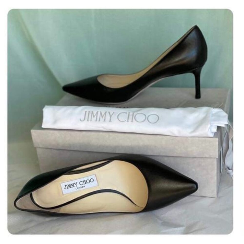 Jimmy Choo Pumps Romy 60 Black leather 2.4 inch heels, Size US 8.5